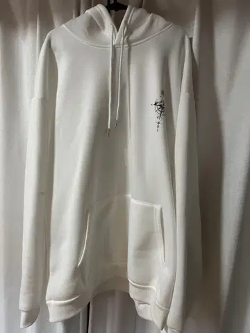 화이트 후드티 프론트 백 프린트
