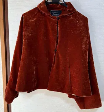 룰 마랑 오렌지 브라운 벨로아 A라인 겉옷 자켓