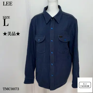 LEE 셔츠 자켓 울 소재 L 사이즈 스모키 네이비