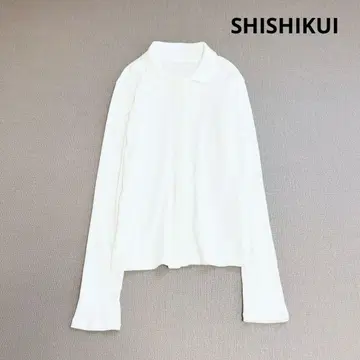 시시쿠이 / SHISHIKUI 피케 셔츠 니트 가디건 화이트