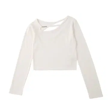 화이트 컷 아웃 크롭 상의