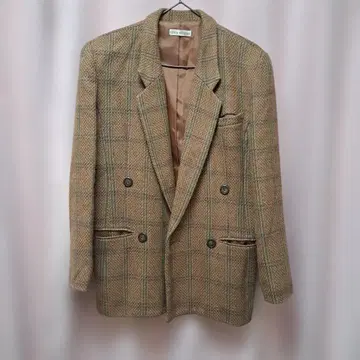 일본제 Chris montez 체크 무늬 더블 브레스트 자켓