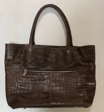 EPOCA UOMO 이탈리아제 다크 브라운 크로커다일풍 토트백