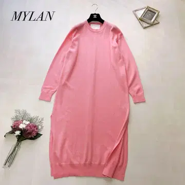 새상품급 MYLAN 마이렌 캐시미어 100% 니트 원피스 롱 핑크
