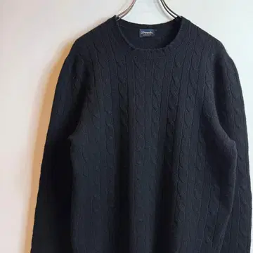 DRUMOHR 돌모어 케이블 울 크루넥 니트 48 블랙