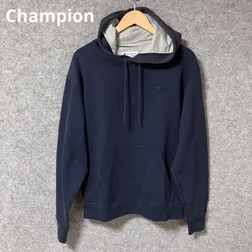 Champion 네이비 후드 부착 후드티