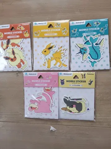 포켓몬 모바일 스티커 5개 세트와 애니메이션 캐릭터 씰 3개 세트