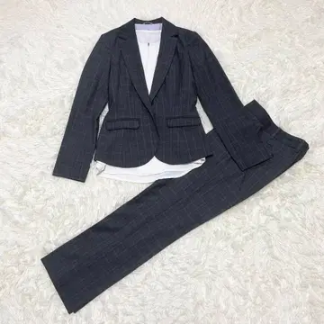 307 [새상품] 수트 셀렉트 수트 셋업 체크 무늬 그레이 7AR