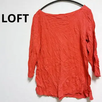 LOFT 린넨 오부 소매 셔츠 오렌지 롱 T