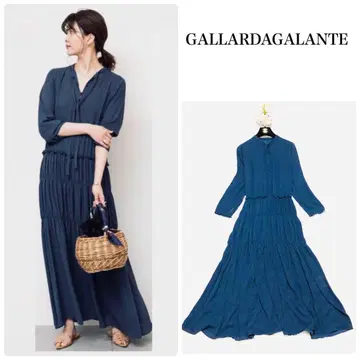 GALLARDAGALANTE 셔링 티어드 원피스 도트 0