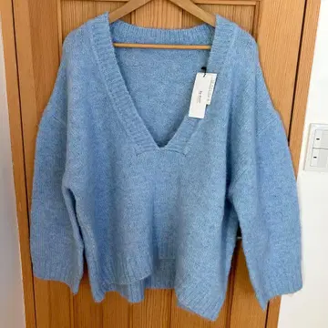 Re:EDIT 리디 V넥 니트 오버사이즈 블루