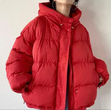 Wee9s 위크스 볼륨 슬리브 후디 다운 레드