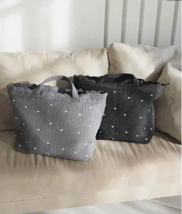 DONOBAN 하트 무늬 누비 토트백