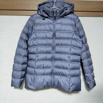 아피타 발수 라이트 다운 자켓 L 블루 후드 스탠드 카라 유니