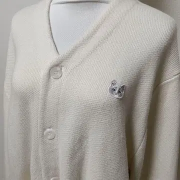 [ RoseMuse ] 아이보리 고양이 자수 니트 가디건