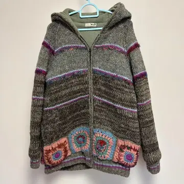 TITICACA 후드 부착 니트 자켓