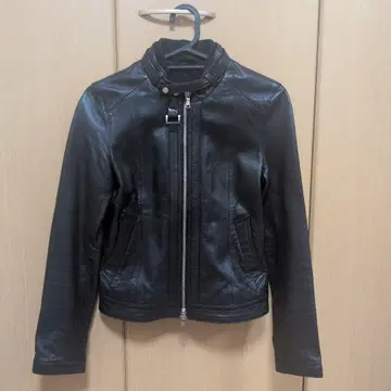 블랙 싱글 라이더 자켓