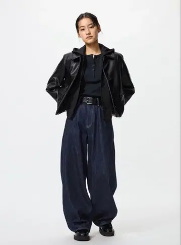 [택 포함] UNIQLO 유니클로 배기 커브 진즈 24 기장 짧음