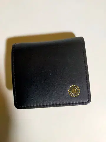 황궁 매점 블랙 가죽 코인 케이스 스냅 버튼식 동전 지갑