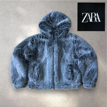 완판템 미사용급 ZARA 인조 모피 자켓 볼륨 후드티