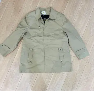 HERRINGBONE 베이지 트렌치코트 퀼팅 안감