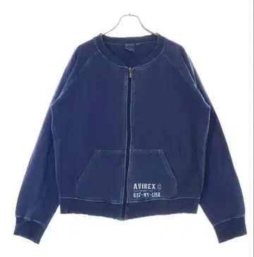AVIREX 아비렉스 로고 프린트 집업 블루종 블루