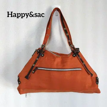 해피 앤드 색 핸드백 숄더백 오렌지 지퍼 지퍼