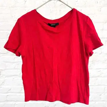 Forever21 포에버21 미니T셔츠 크롭 기장 레드 S
