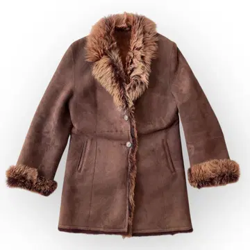 산타 루치아 무스탕 코트 퍼 브라운 M 사이즈