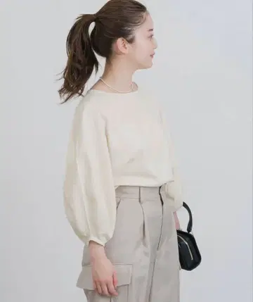 IENA 코튼 스트레치 벌룬 슬리브 풀오버