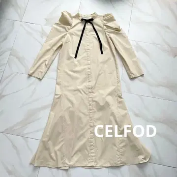[새상품급] CELFOD 셀포드 A라인 보타이 원피스