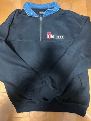 Chilaxxx 블랙 맨투맨 집업