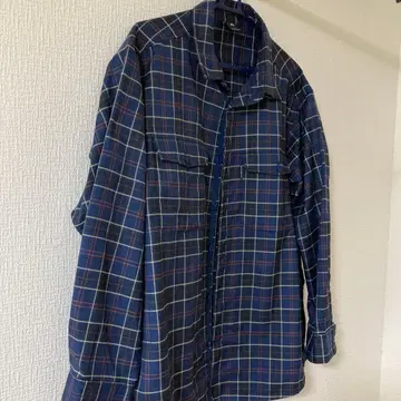 mont-bell 긴팔 셔츠 네이비 계열 체크 L-R