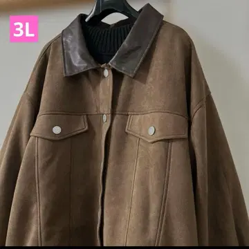 스웨이드풍 자켓 블루종 질감 좋음 3L