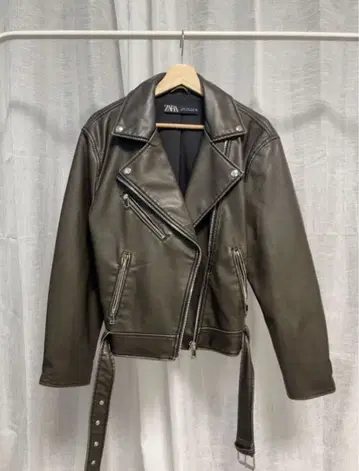 ZARA 인조 가죽 크롭 라이더 자켓