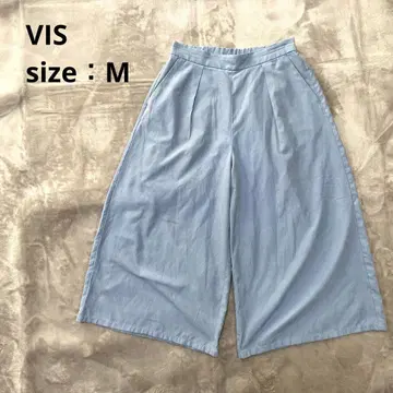 비스 VIS 가우초 팬츠 크롭 와이드 팬츠 [ M ] 허리밴딩 1402