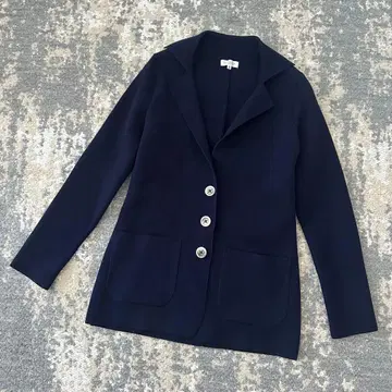 가마쿠라 셔츠 여성용 코튼 니트 자켓 네이비 S