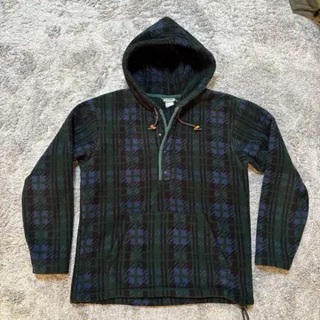 L.L.Bean 체크 무늬 플리스 후드티