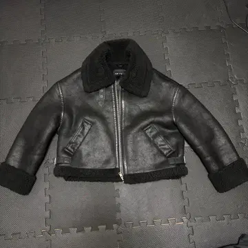 새상품급 ZARA 보아 무스탕 블랙 자켓 블랙 가죽 자켓 M
