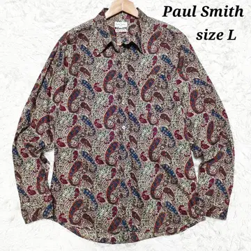 폴스미스 긴팔 셔츠 페이즐리 올 패턴 쉘 버튼 남성용 L