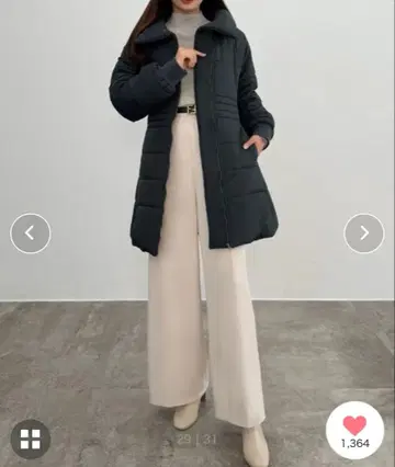 CENEA 2way 프론트 지퍼 미들 충전솜 코트