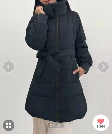 CENEA 2way 프론트 지퍼 미들 충전솜 코트