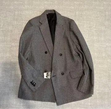 [ 택 포함 미사용 새상품 ] UNIQLO 더블 자켓 하운드투스 패턴