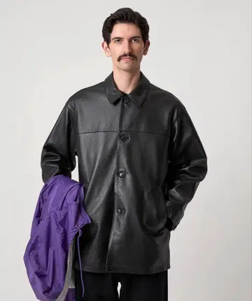 스티븐 앨런 시보 양가죽 카 코트