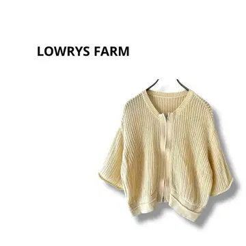 [ 로리즈팜 ] 니트 후드티 7부 소매 크림색 사이즈 F