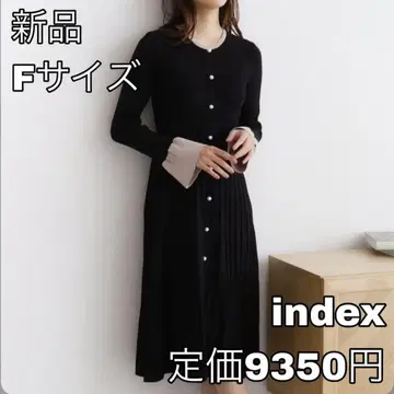 4491 index 펄 디자인 바이 컬러 니트 원피스