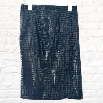 마법의 키스 타이트 스커트 미디 기장 올 패턴 슬릿 스커트 블랙 M