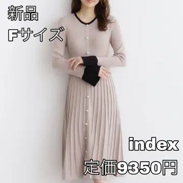 4490 index 펄 디자인 바이 컬러 니트 원피스