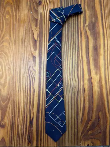 기린 스포츠 코트 패턴 넥타이 네이비