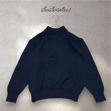 s2318 하이넥 긴팔 스웨터 네이비 일본제 울 100% 방한